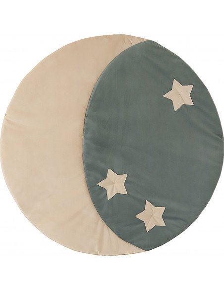 Tapis de sol molletonné bébé enfant follow the moon | MoiMili | Beige, bleu foncé