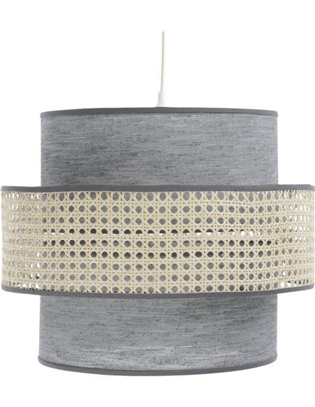 Suspension Extérieur en rotin, intérieur en tissu structuré gris | BPS Koncept |