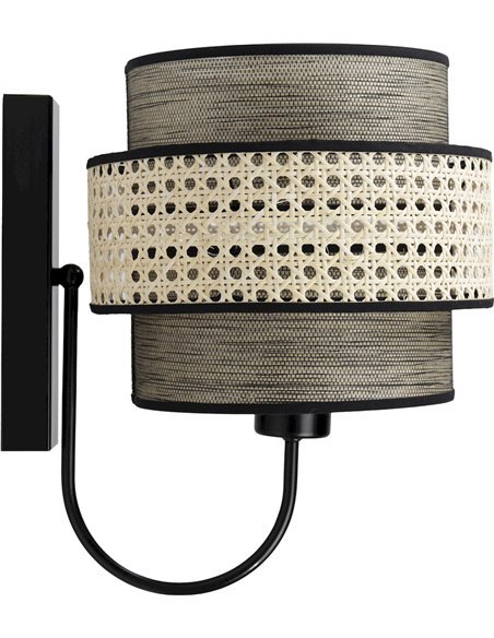 Applique Extérieur en rotin, intérieur en tissu structuré gris foncé | BPS Koncept |