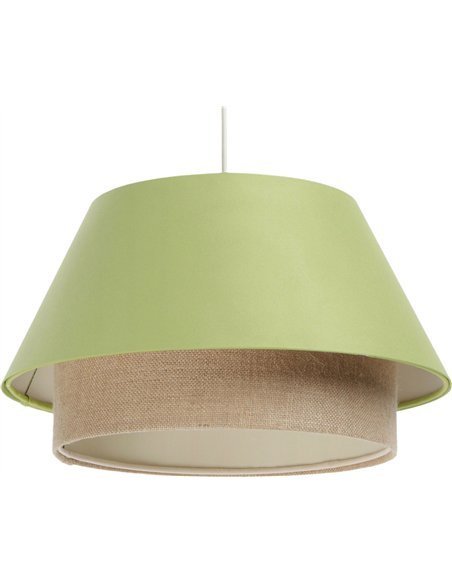 Suspension Extérieur en tissu satin vert, intérieur chanvre crème | BPS Koncept |