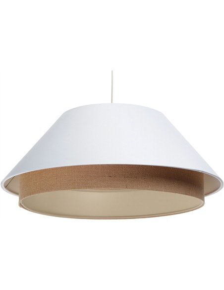Suspension Extérieur en tissu satin blanc, intérieur chanvre crème | BPS Koncept |