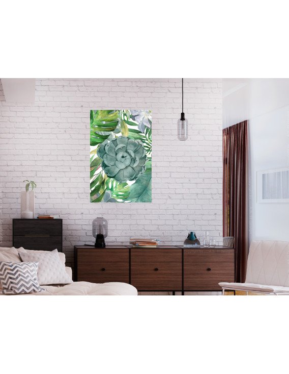 Tableau Tropical Flora Vertical | Artgeist | Vert, Bleu