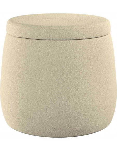 Pouf rangement tissu bouclé | YellowTipi | Beige Clair