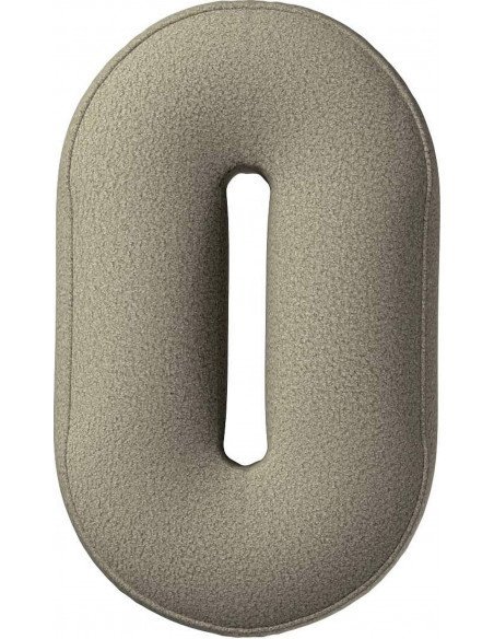 Coussin tissu boucle chiffre 0 | YellowTipi | Beige Foncé