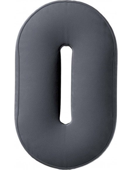 Coussin en velour chiffre 0 | YellowTipi | Gris Graphite