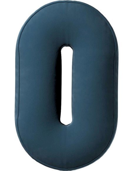 Coussin en velour chiffre 0 | YellowTipi | Bleu Foncé
