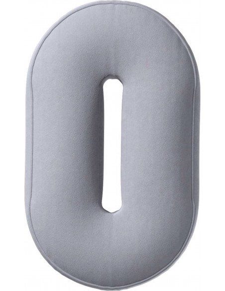 Coussin en velour chiffre 0 | YellowTipi | Gris