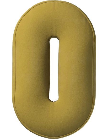 Coussin en velour chiffre 0 | YellowTipi | Olive Verte