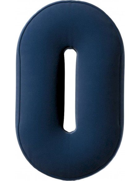 Coussin en velour chiffre 0 | YellowTipi | Bleu Marine