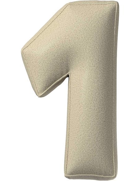 Coussin tissu boucle chiffre 1 | YellowTipi | Beige Clair