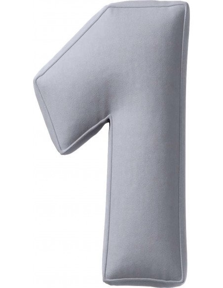 Coussin en velour chiffre 1 | YellowTipi | Gris