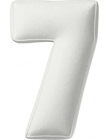 Coussin tissu boucle chiffre 7 | YellowTipi | Blanche