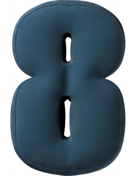 Coussin en velour chiffre 8 | YellowTipi | Bleu Foncé
