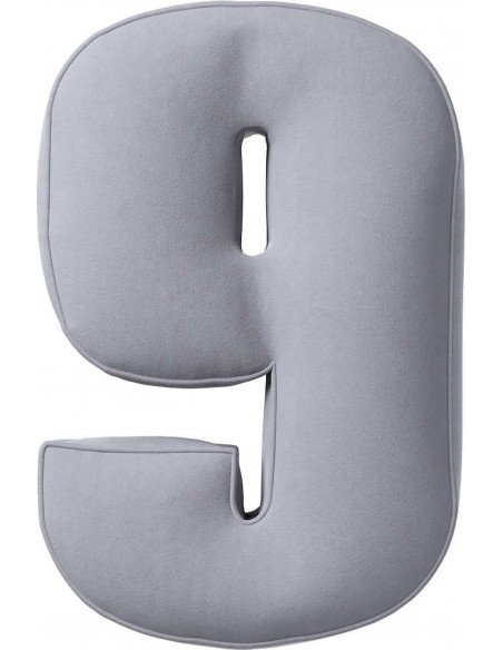 Coussin en velour chiffre 9 | YellowTipi | Gris