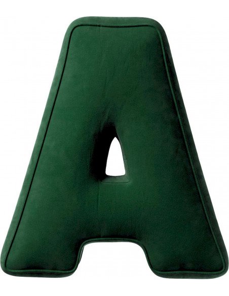 Coussin en velour Lettre A | YellowTipi | Forêt Verte