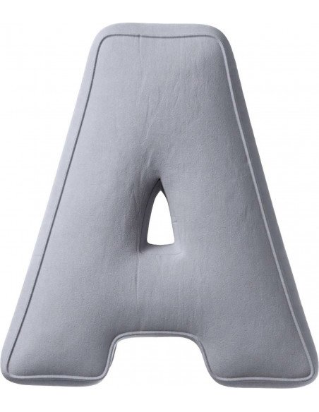 Coussin en velour Lettre A | YellowTipi | Gris