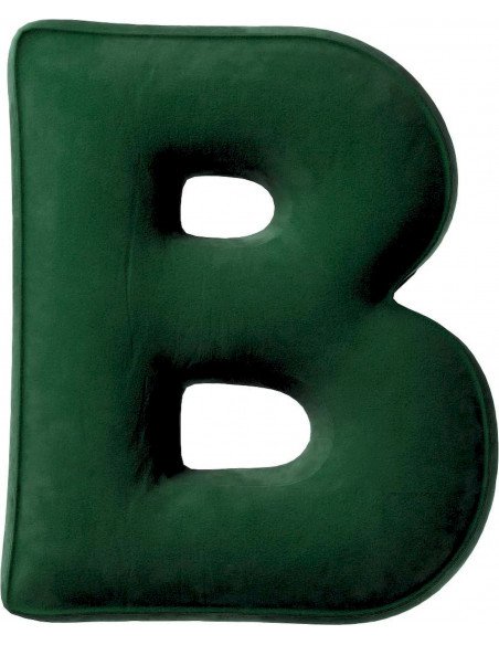 Coussin en velour Lettre B | YellowTipi | Forêt Verte