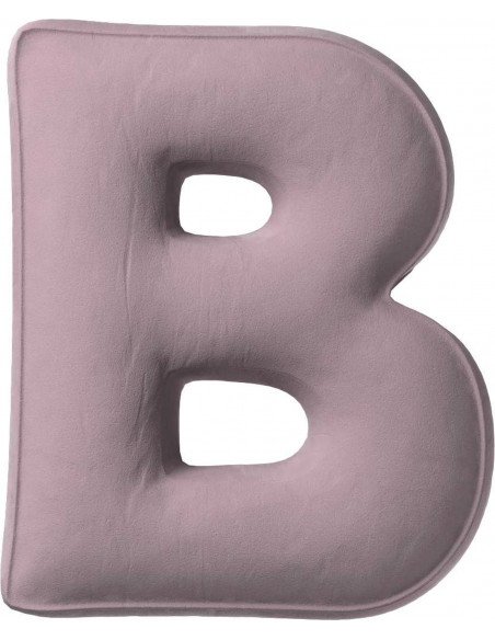 Coussin en velour Lettre B | YellowTipi | Rose Poussiéreux