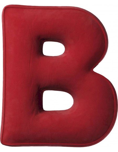 Coussin en velour Lettre B | YellowTipi | Rouge Cerise