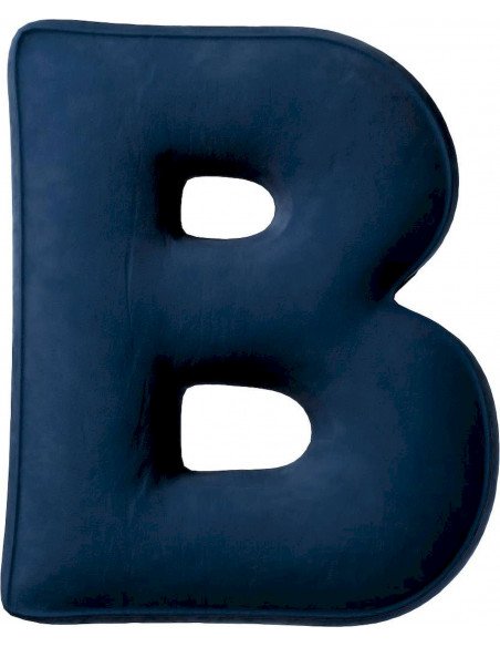 Coussin en velour Lettre B | YellowTipi | Bleu Marine