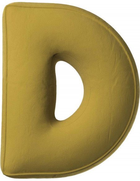 Coussin en velour Lettre D | YellowTipi | Olive Verte