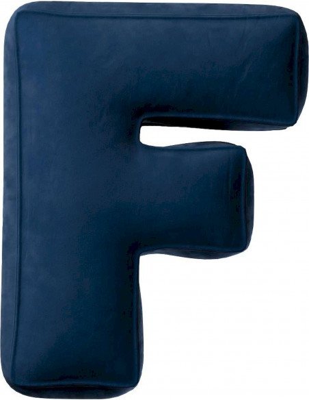 Coussin en velour Lettre F | YellowTipi | Bleu Marine