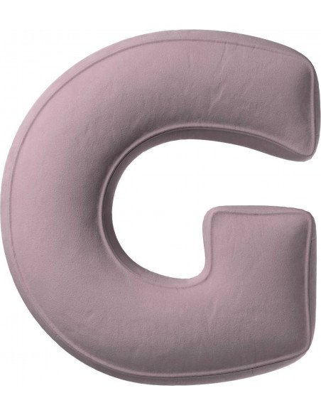 Coussin en velour Lettre G | YellowTipi | Rose Poussiéreux