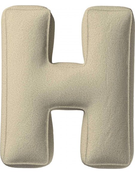 Coussin tissu boucle Lettre H | YellowTipi | Beige Clair