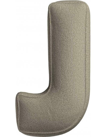 Coussin tissu boucle Lettre J | YellowTipi | Beige Foncé