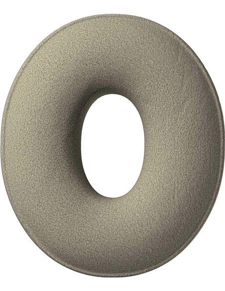Coussin tissu boucle Lettre O | YellowTipi | Beige Foncé