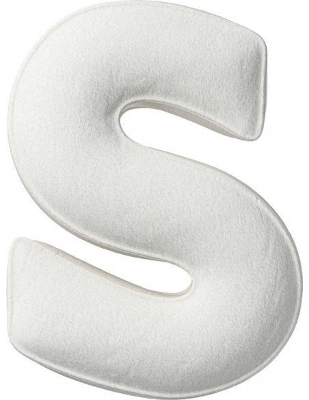 Coussin tissu boucle Lettre S | YellowTipi | Blanche