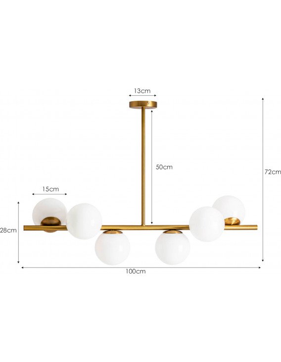 Lustre bola 102 x 31 x 82 cm | Vical | Blanc, Doré
