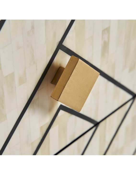 Meuble tv charmes 180 x 40 x 55 cm | Vical | Noir, Blanc, Or