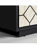Meuble tv charmes 180 x 40 x 55 cm | Vical | Noir, Blanc, Or