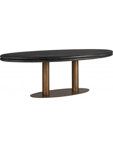Table à manger Macaron ovale 235 | Richmond Interiors | Noir et pieds dorés