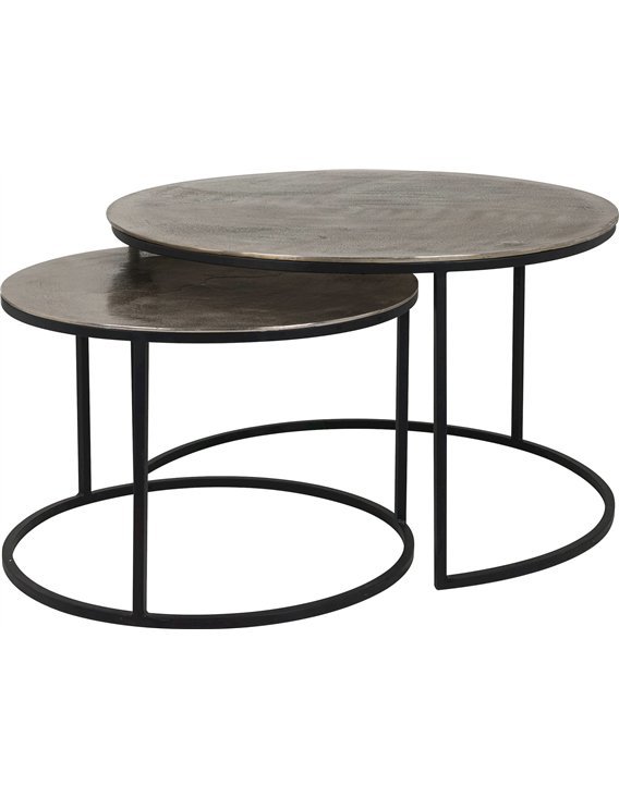 Table de salon Asher set de 2 | Richmond Interiors | Or blanc champagne