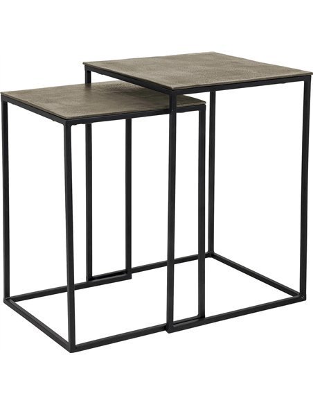 Table de salon Finn set of 2 champagne gold | Richmond Interiors | Or blanc champagne