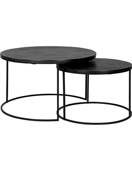 Table de salon Bolder set de 2 aluminium noir | Richmond Interiors | Noir