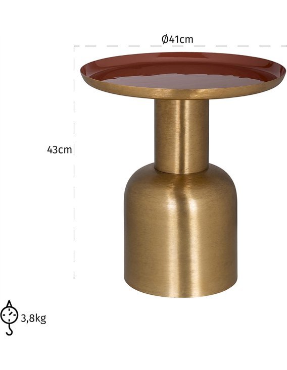 Table d'angle Inaya 41Ø | Richmond Interiors | Or brossé