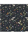 Papier Peint Prairie avec oiseaux noir