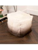 Pouf peau de chèvre | Native Natural | Ivoire/Marron