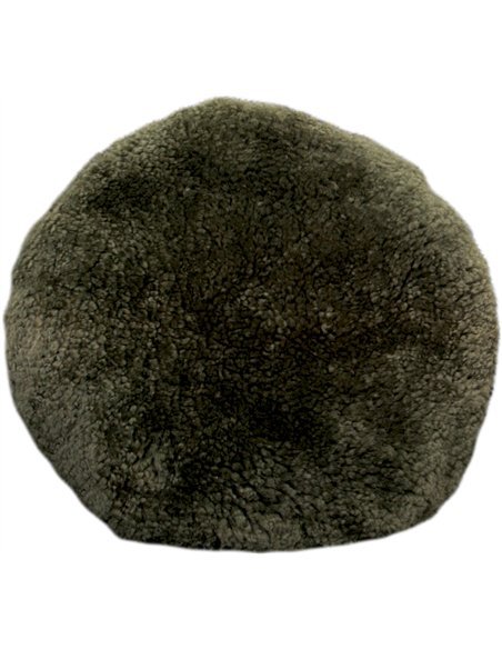 Coussin en peau de mouton à poils courts rond