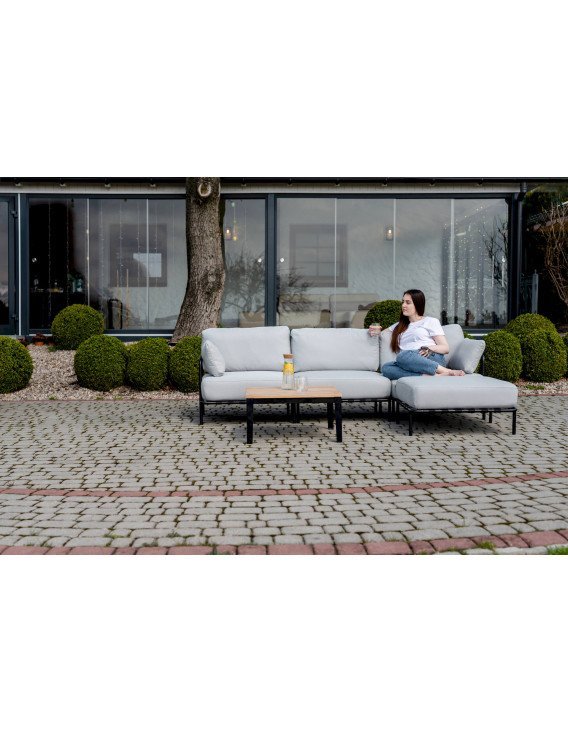 Canapé 4 places méridienne extérieur Salve | Sit Sit | Gris