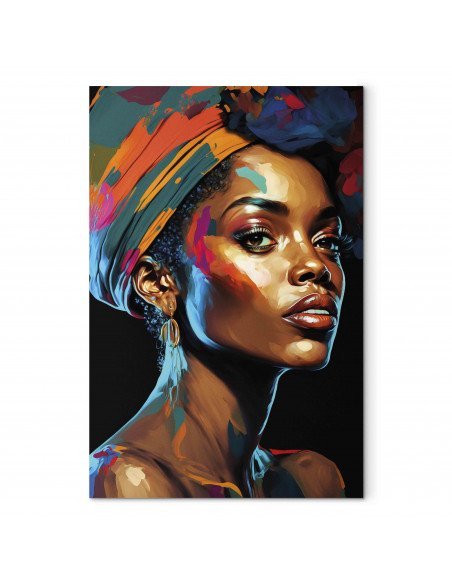 Tableau Image d'une femme portrait de femme composé de taches colorées | Artgeist | Multicolore