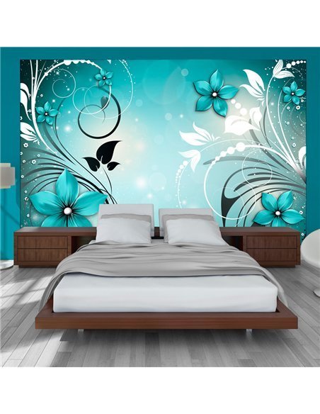 Papier peint Turquoise dream | Artgeist | Turquoise, blanc