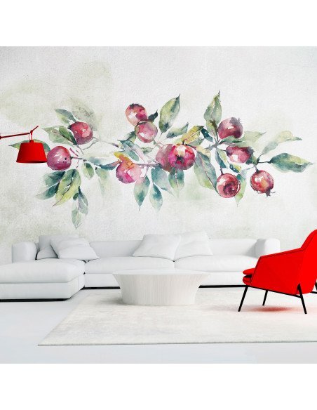 Papier peint Apple Branch - First Variant | Artgeist | Gris, vert