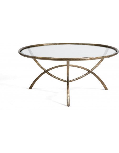 Table verre chic pour salon doré antique