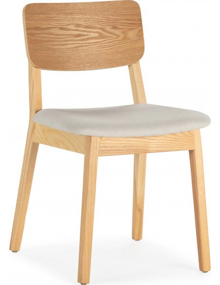 Chaise confort gris et bois