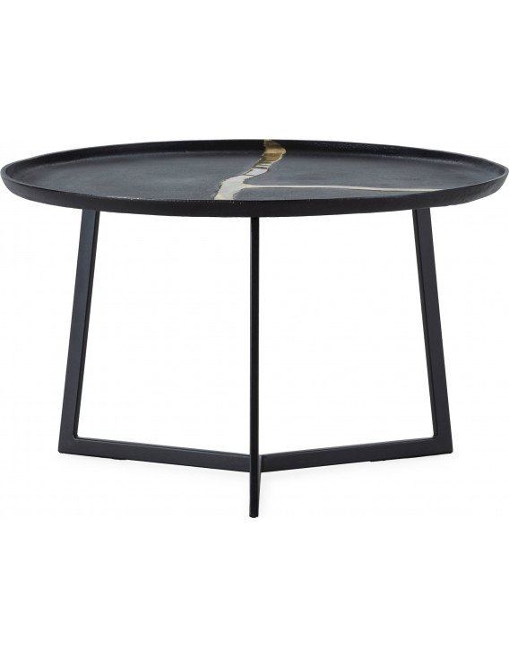 Table basse design noir et or