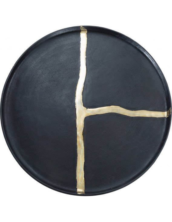 Table élégante noir doré pour salon